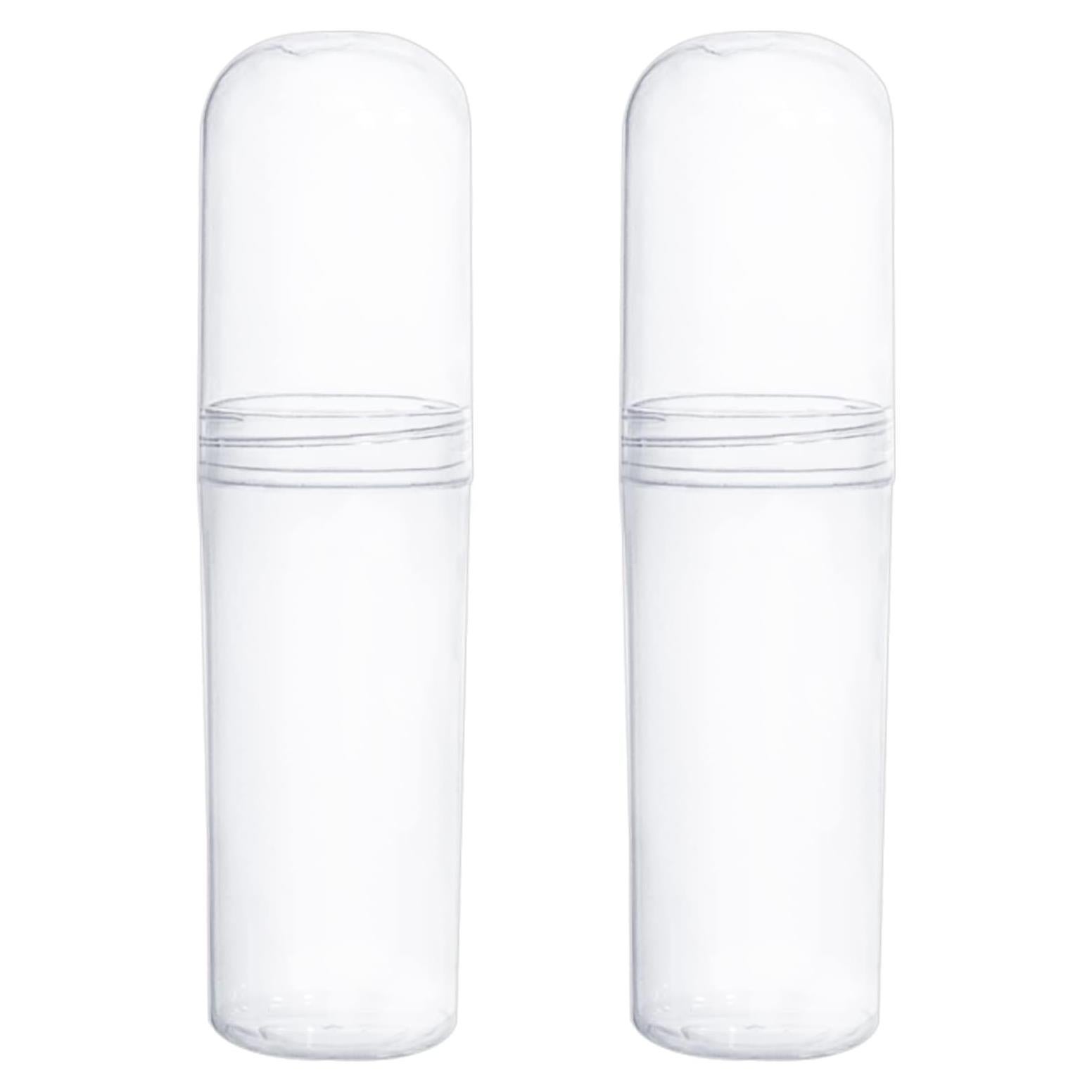 Yeeco Clear Toothbrush Case, 2 Packs Toothbrush Travel Case, Plastic Toothbrush Holder Travel, 7.9”×2” Portable Toothbrush Case for Traveling