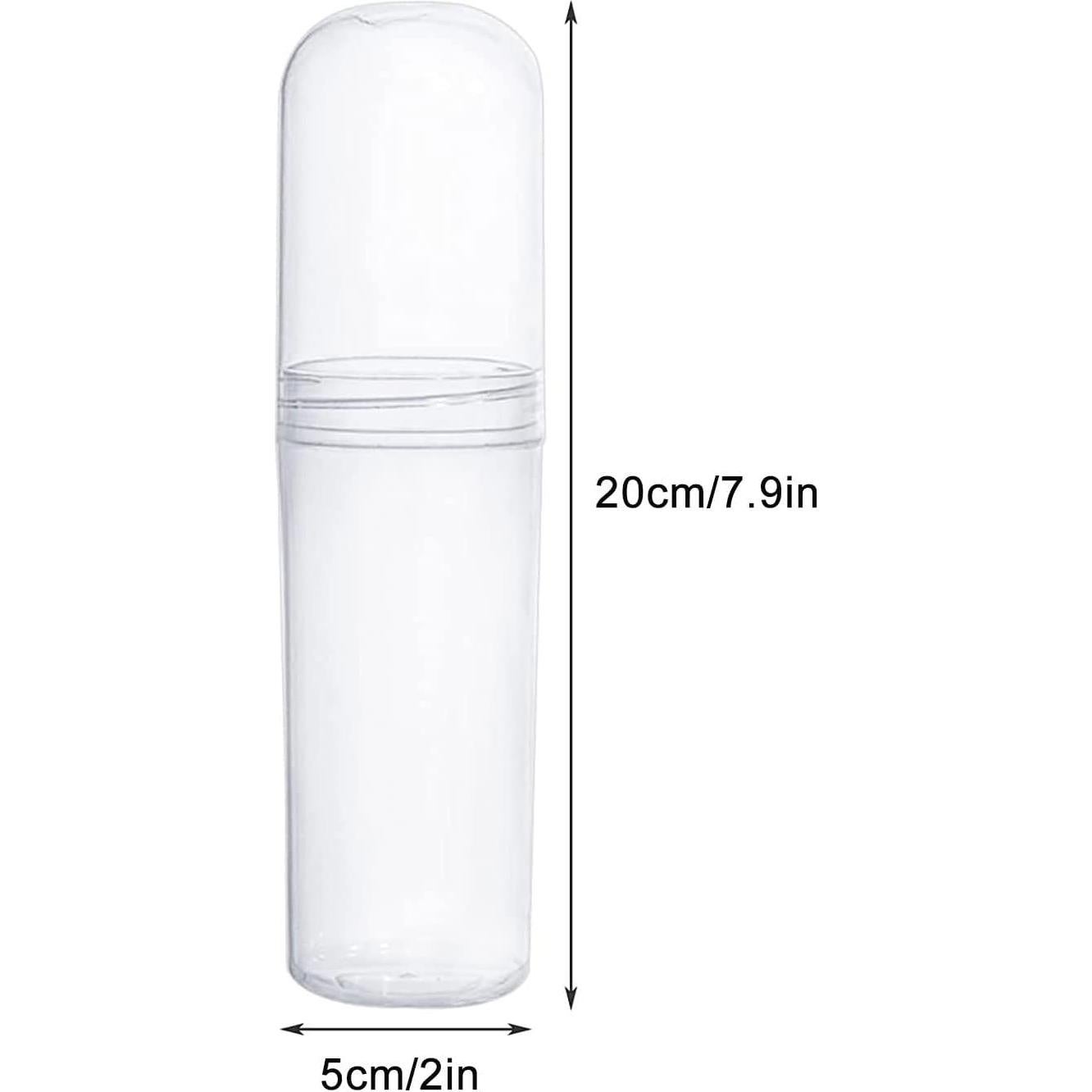 Yeeco Clear Toothbrush Case, 2 Packs Toothbrush Travel Case, Plastic Toothbrush Holder Travel, 7.9”×2” Portable Toothbrush Case for Traveling