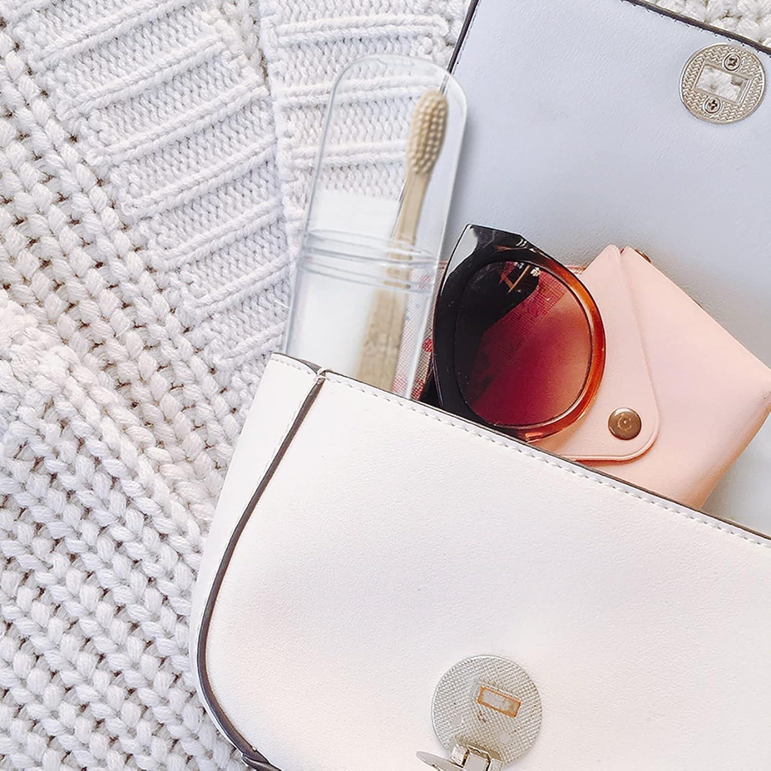 Yeeco Clear Toothbrush Case, 2 Packs Toothbrush Travel Case, Plastic Toothbrush Holder Travel, 7.9”×2” Portable Toothbrush Case for Traveling