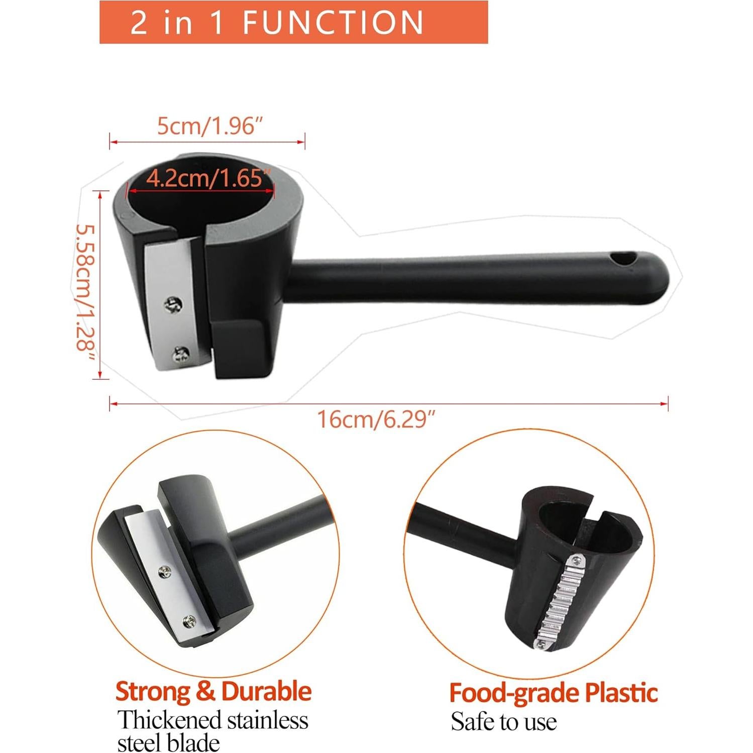 Carrot Curler and Peeler, Black Carrot Spiral Shred Slicer Root Vegetables Fruits Slicer Sharpener Garnishing Tool (Plastic)