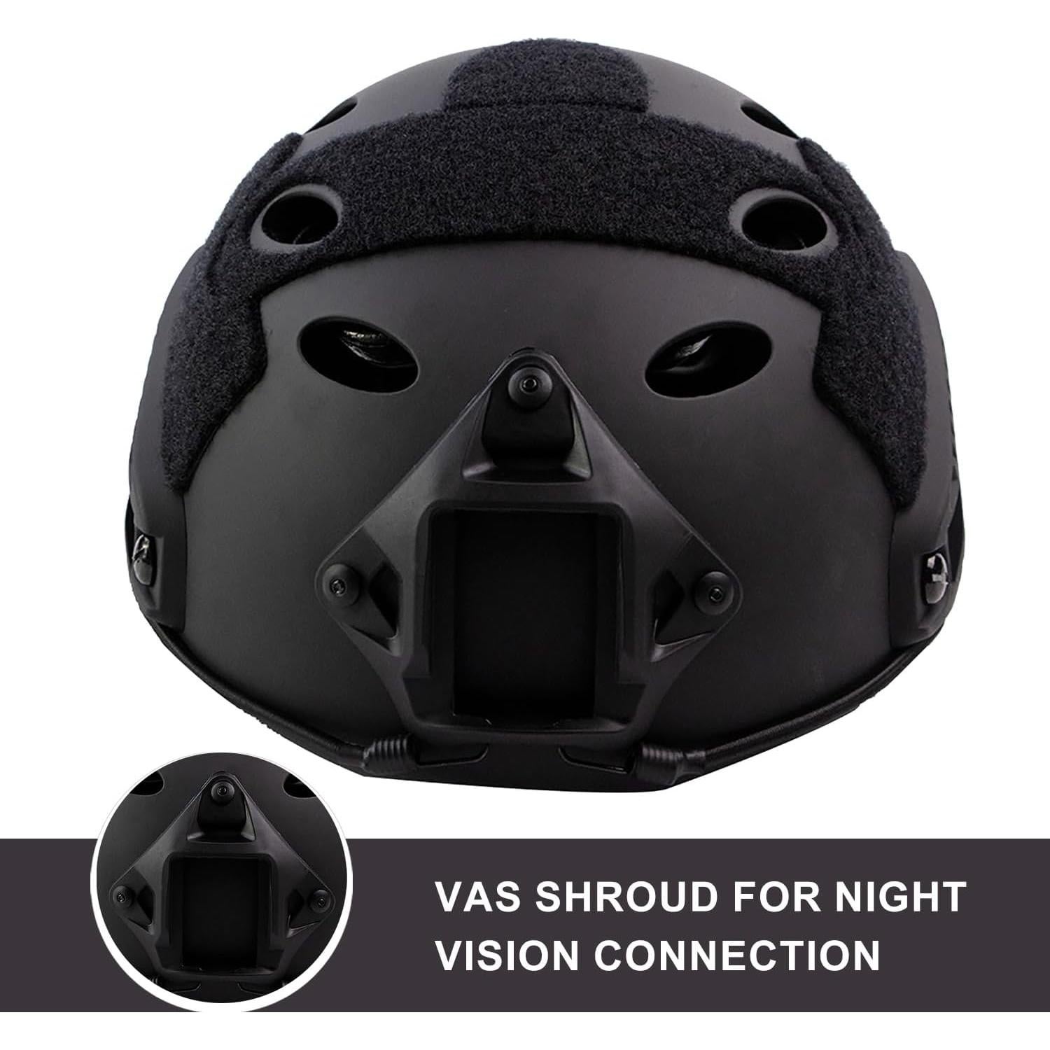 Casco Táctico Booiu Rápido Airsoft PJ Negro 55-60 cm
