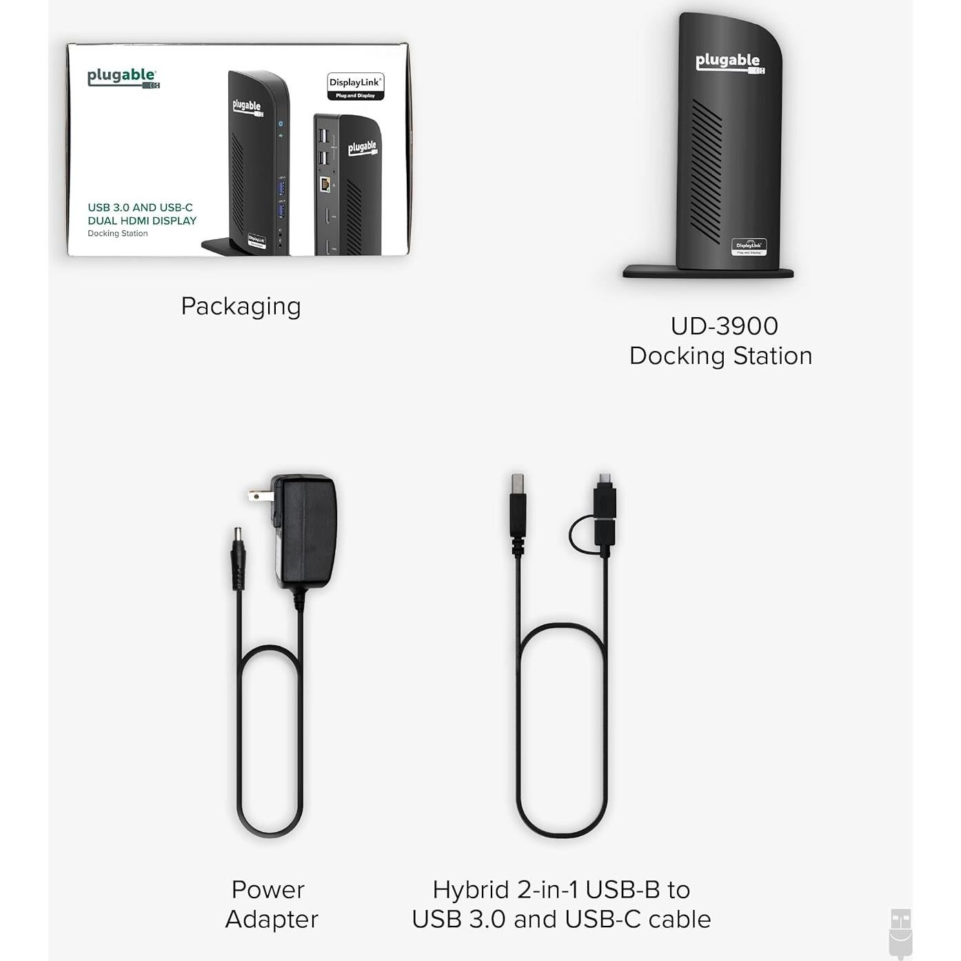 Estación Acoplamiento Plugable UD-3900 HDMI Doble Monitor