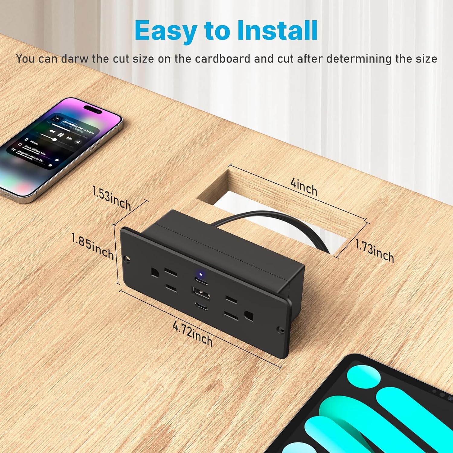 Toma de Corriente Empotrada CCCEI con 2 USB-C y 2 AC 20W