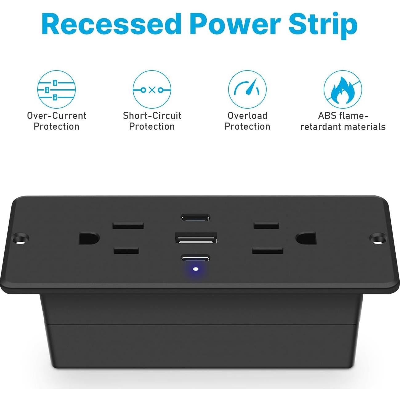 Toma de Corriente Empotrada CCCEI con 2 USB-C y 2 AC 20W