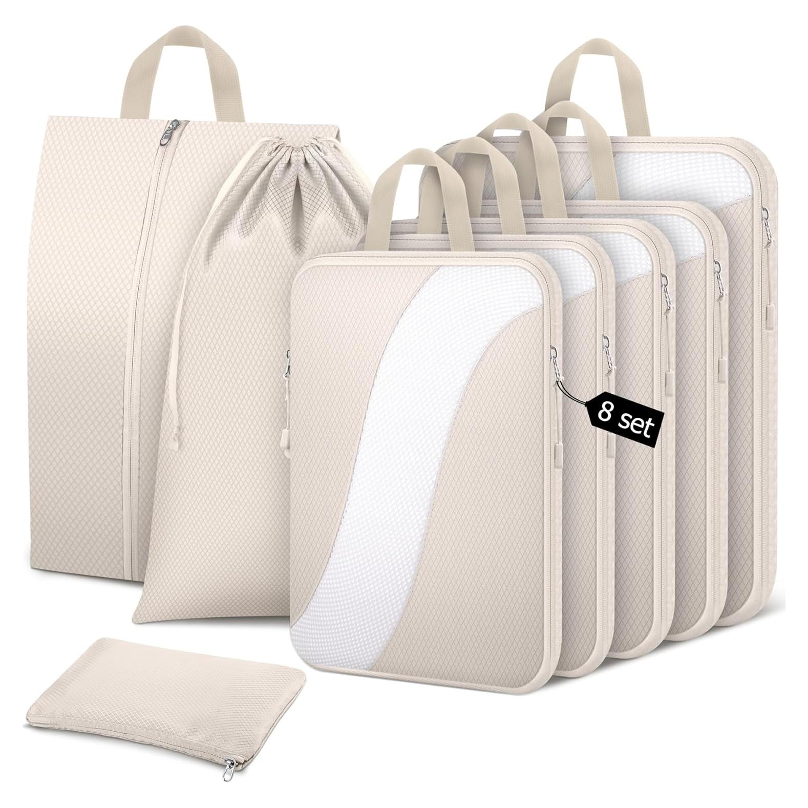 Set de 8 Cubos de Compresión Attmu para Empacar - Negro