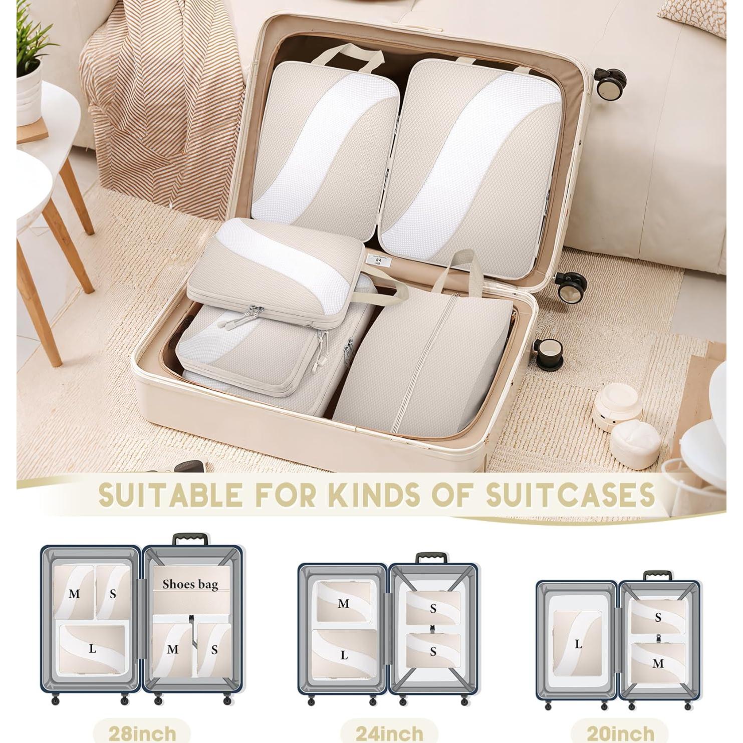 Set de 8 Cubos de Compresión Attmu para Empacar - Negro