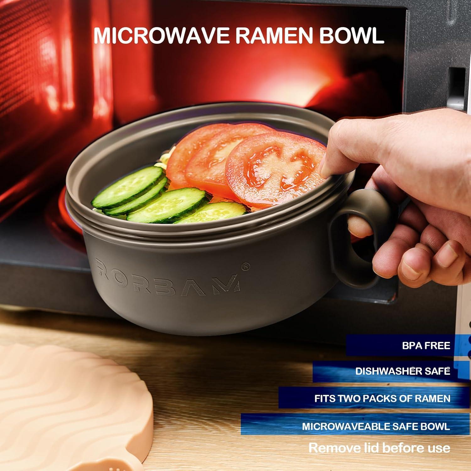 Tazón de Ramen RORBAM 1.42 L Microondas Beige Libre BPA