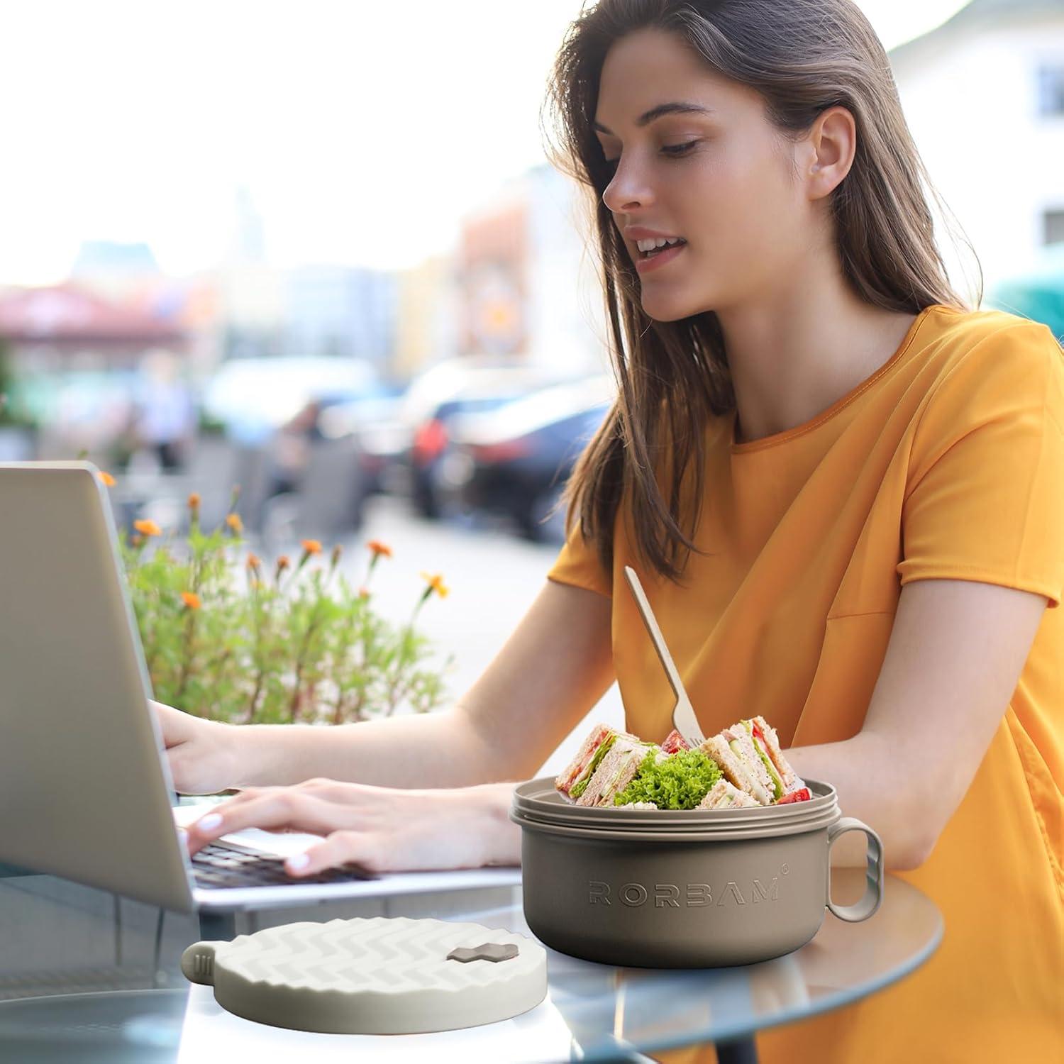 Tazón de Ramen RORBAM 1.42 L Microondas Beige Libre BPA