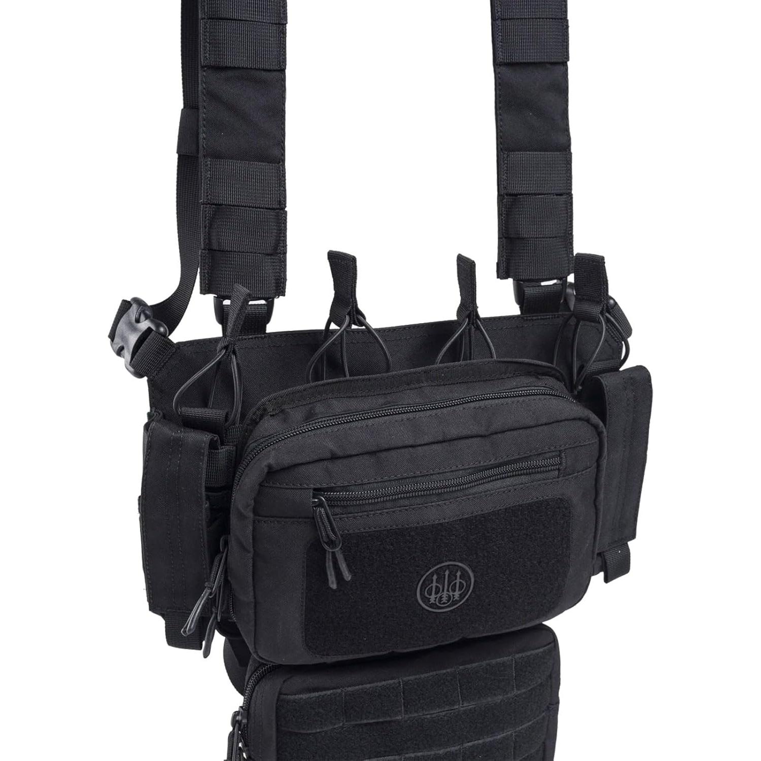 Beretta Chest Rig Táctico Negro con Bolsillos MOLLE