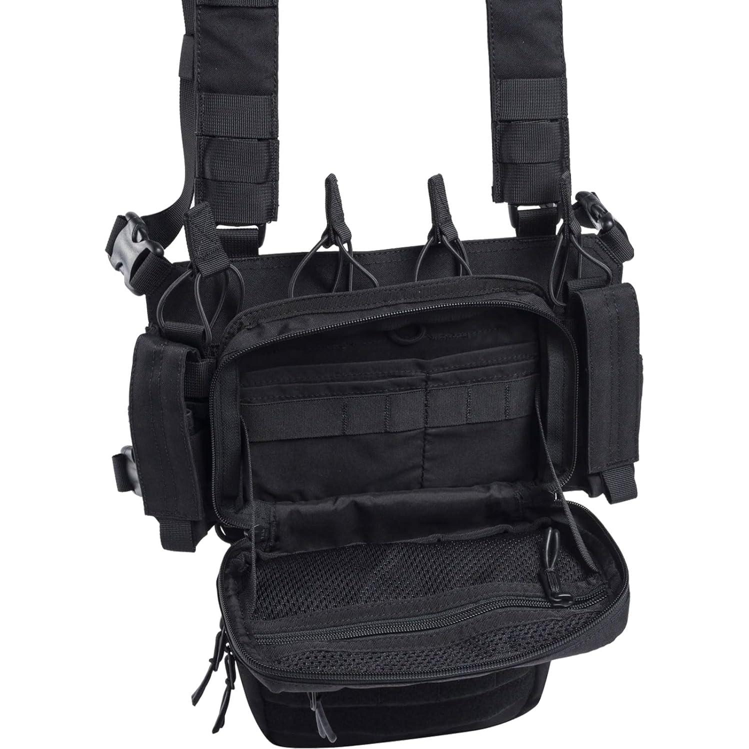 Beretta Chest Rig Táctico Negro con Bolsillos MOLLE