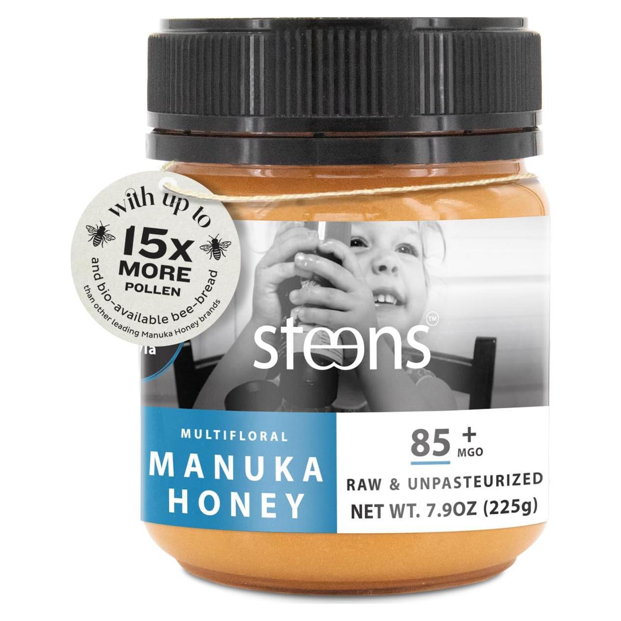 Miel Manuka Steens MGO 85+ Cruda 223.6g Pura y Certificada