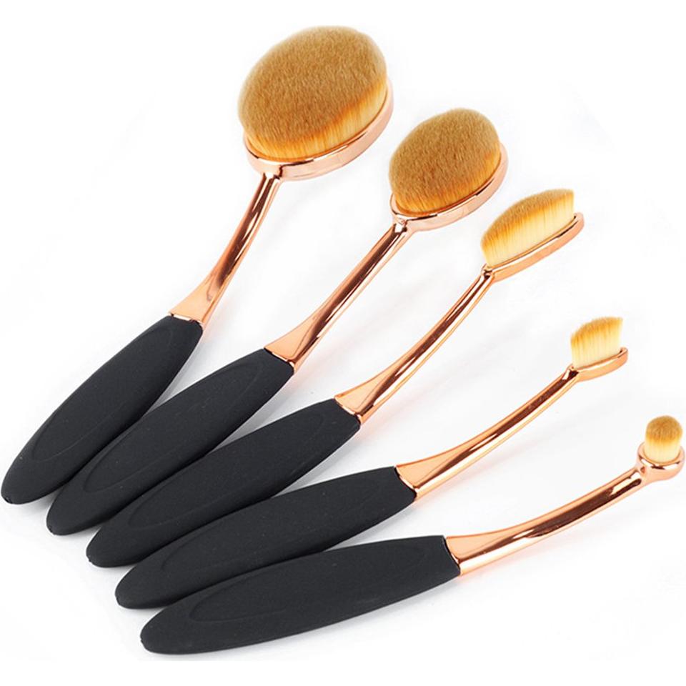 Set de Brochas de Maquillaje Yoseng 5 Pcs Ovaladas Sintéticas