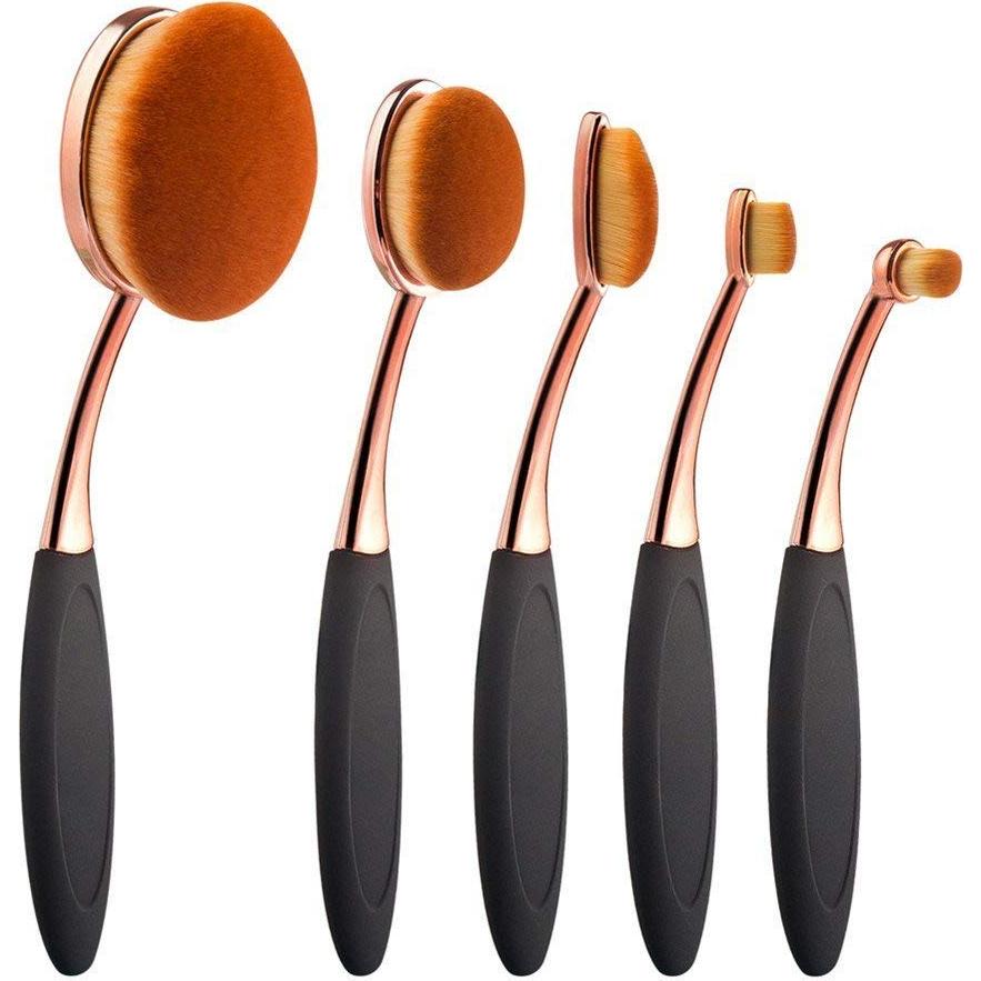 Set de Brochas de Maquillaje Yoseng 5 Pcs Ovaladas Sintéticas