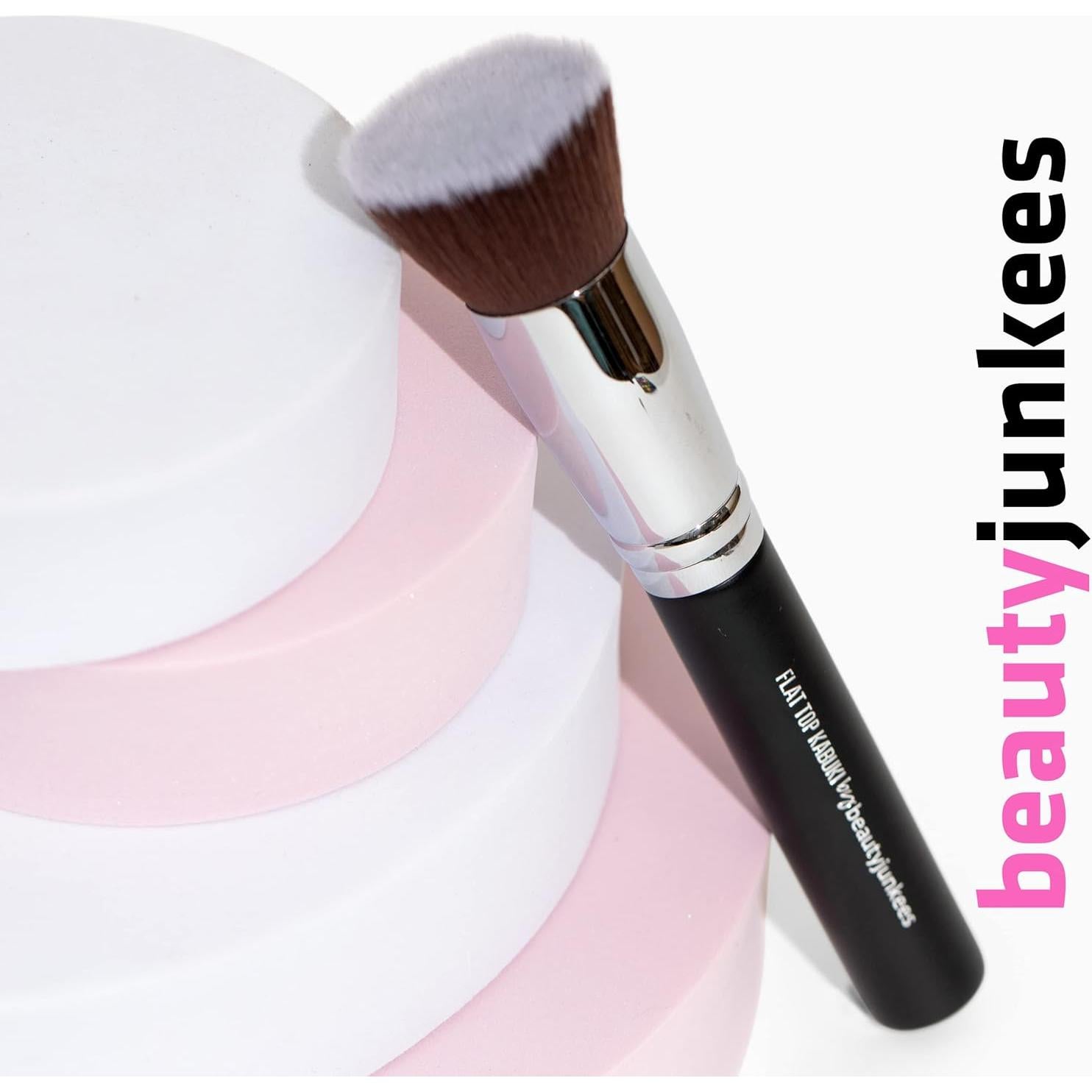 Brocha Kabuki de Base Plana Beauty Junkees - Sintética 16cm