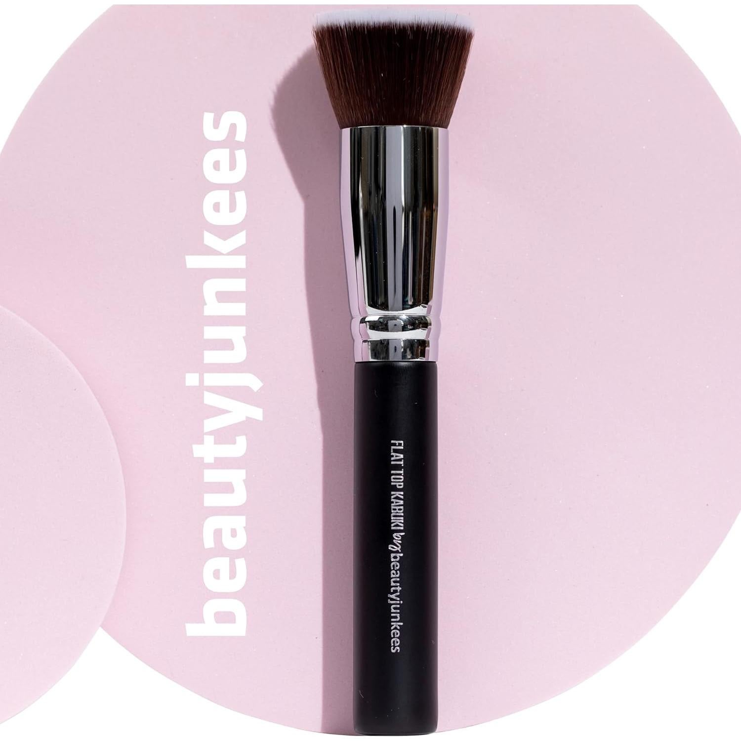 Brocha Kabuki de Base Plana Beauty Junkees - Sintética 16cm