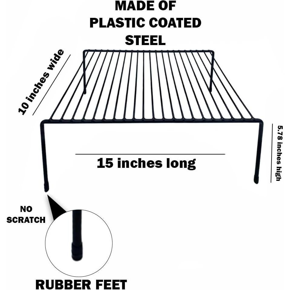 Organizador de Estante de Alambre Evelots - Juego de 4 - Negro