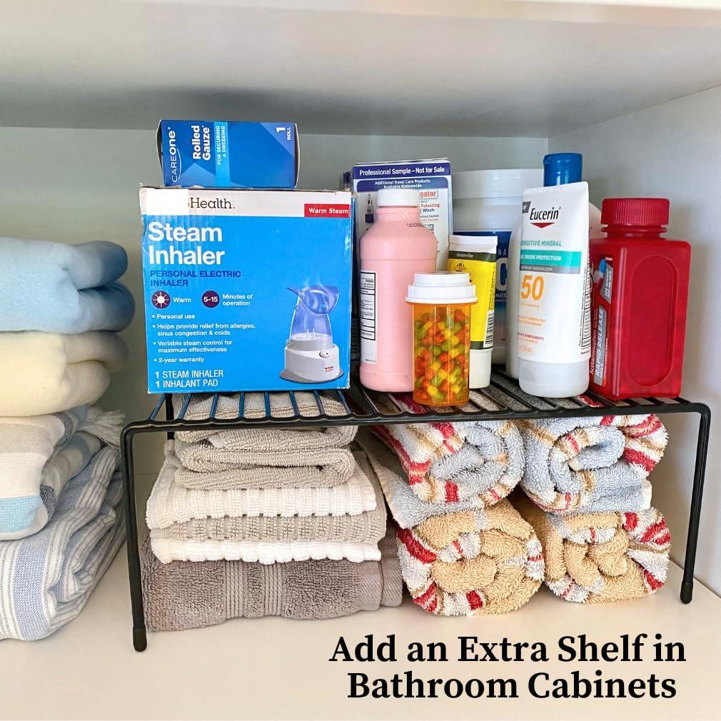 Organizador de Estante de Alambre Evelots - Juego de 4 - Negro