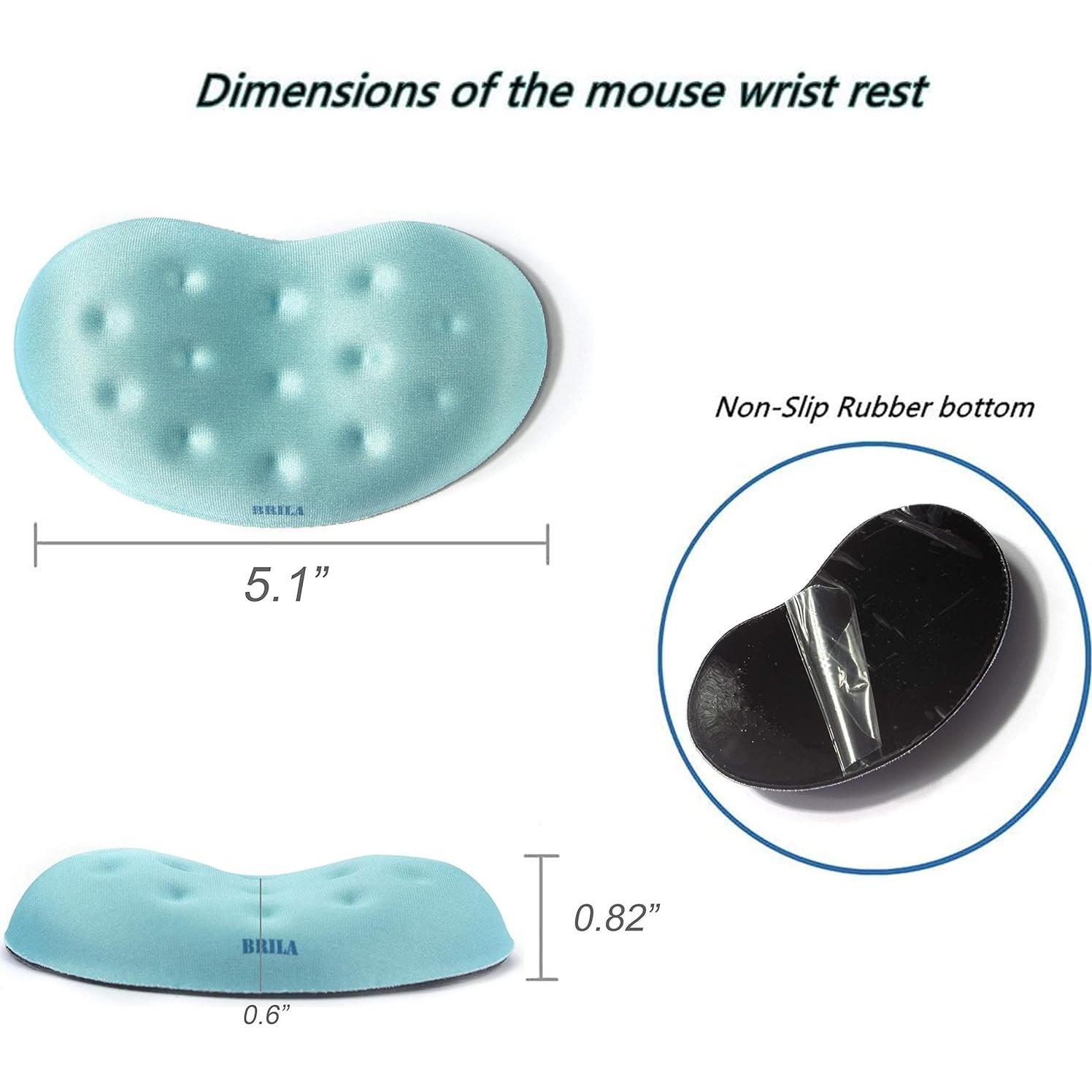 Almohadilla de Soporte para Muñeca BRILA Ergonómica Acuamarina