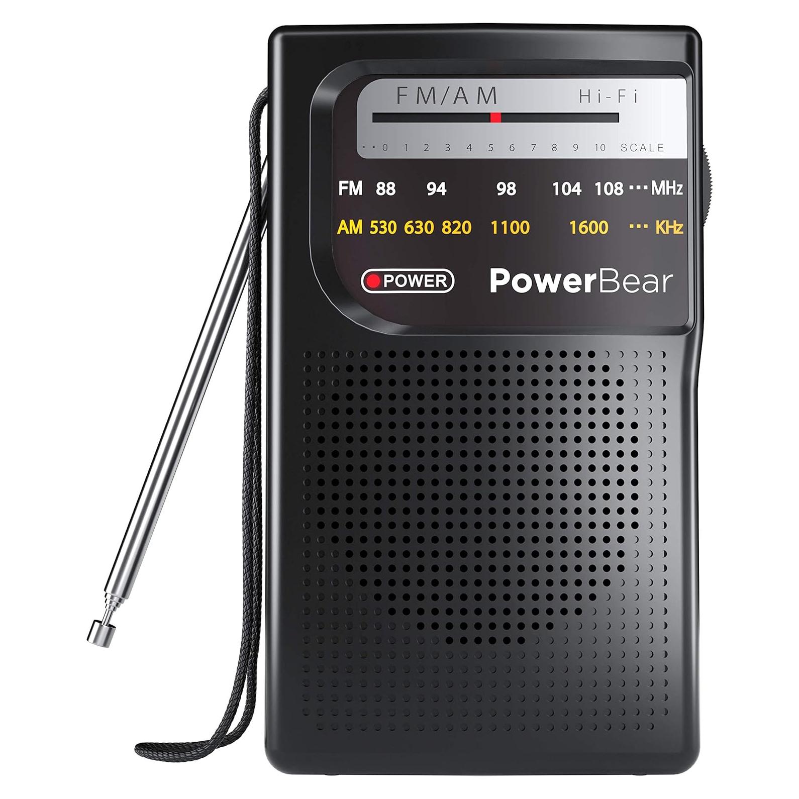 Radio Portátil PowerBear PB-PR-01 AM/FM con Auriculares