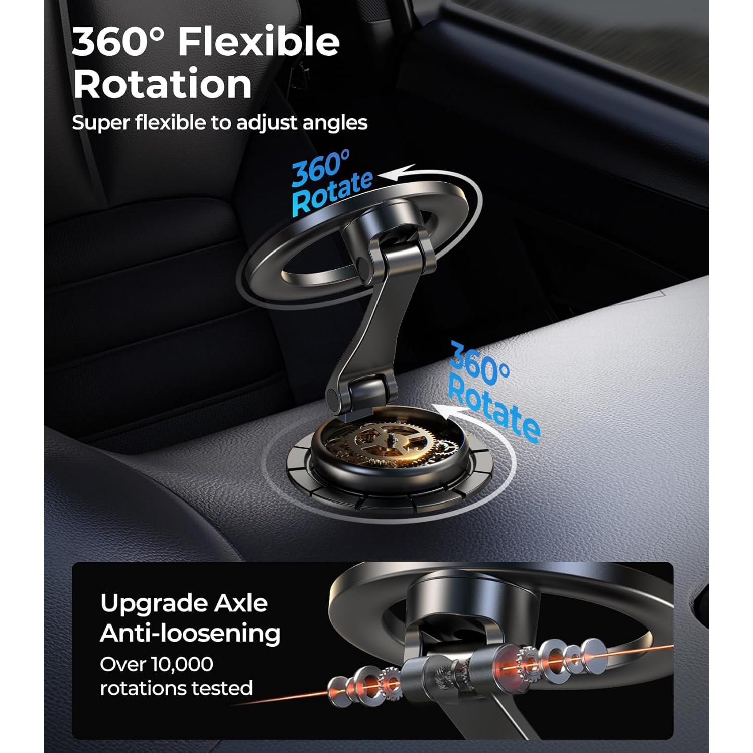 Soporte para teléfono de coche AREDAN, magnético, plegable, 360°