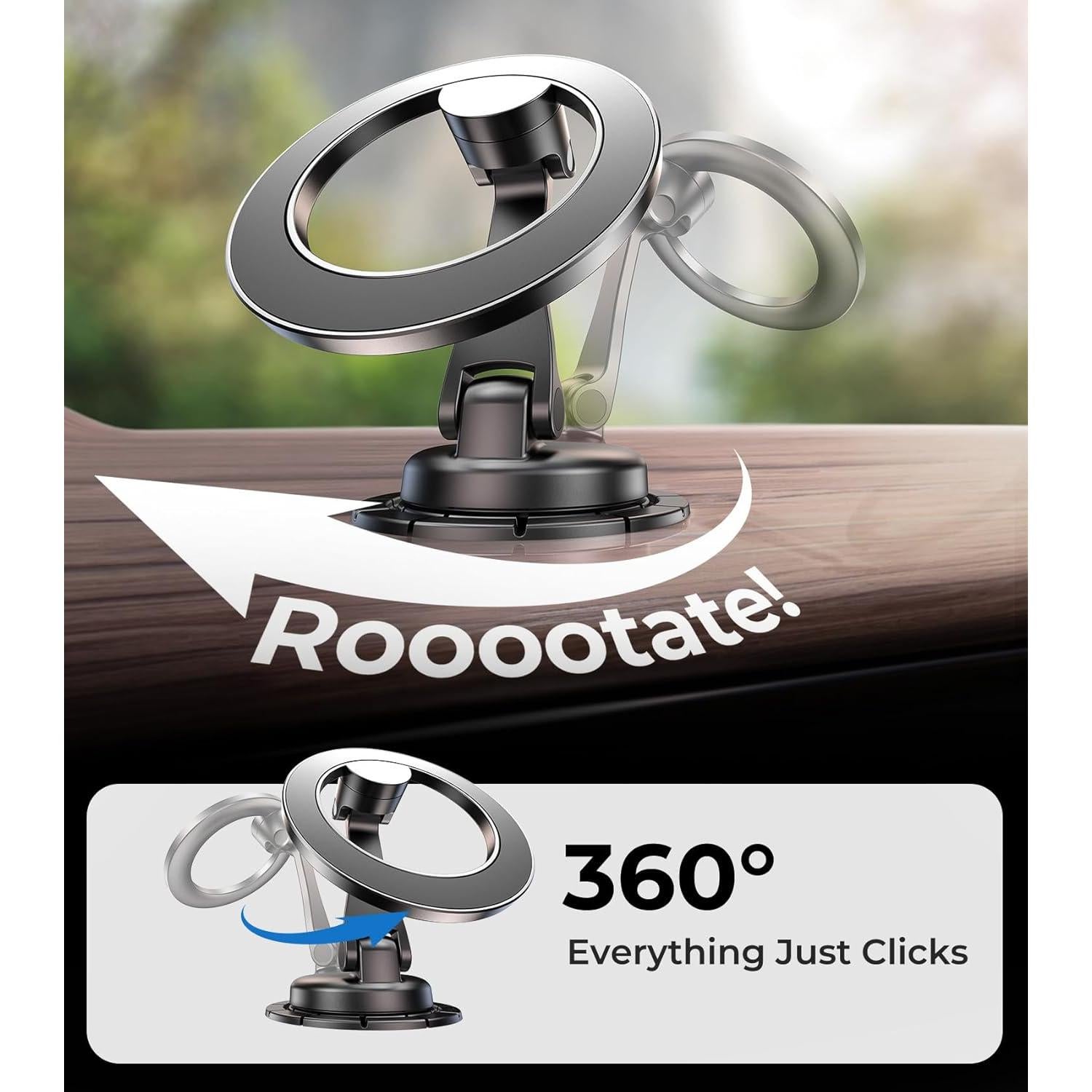 Soporte para teléfono de coche AREDAN, magnético, plegable, 360°