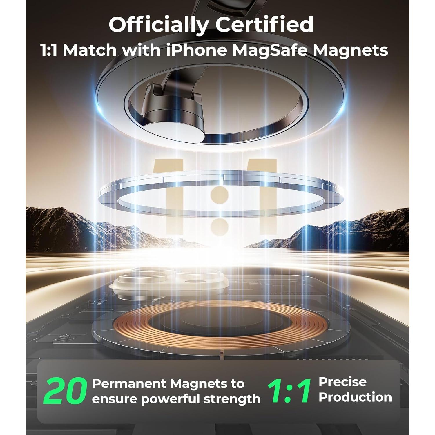 Soporte para teléfono de coche AREDAN, magnético, plegable, 360°