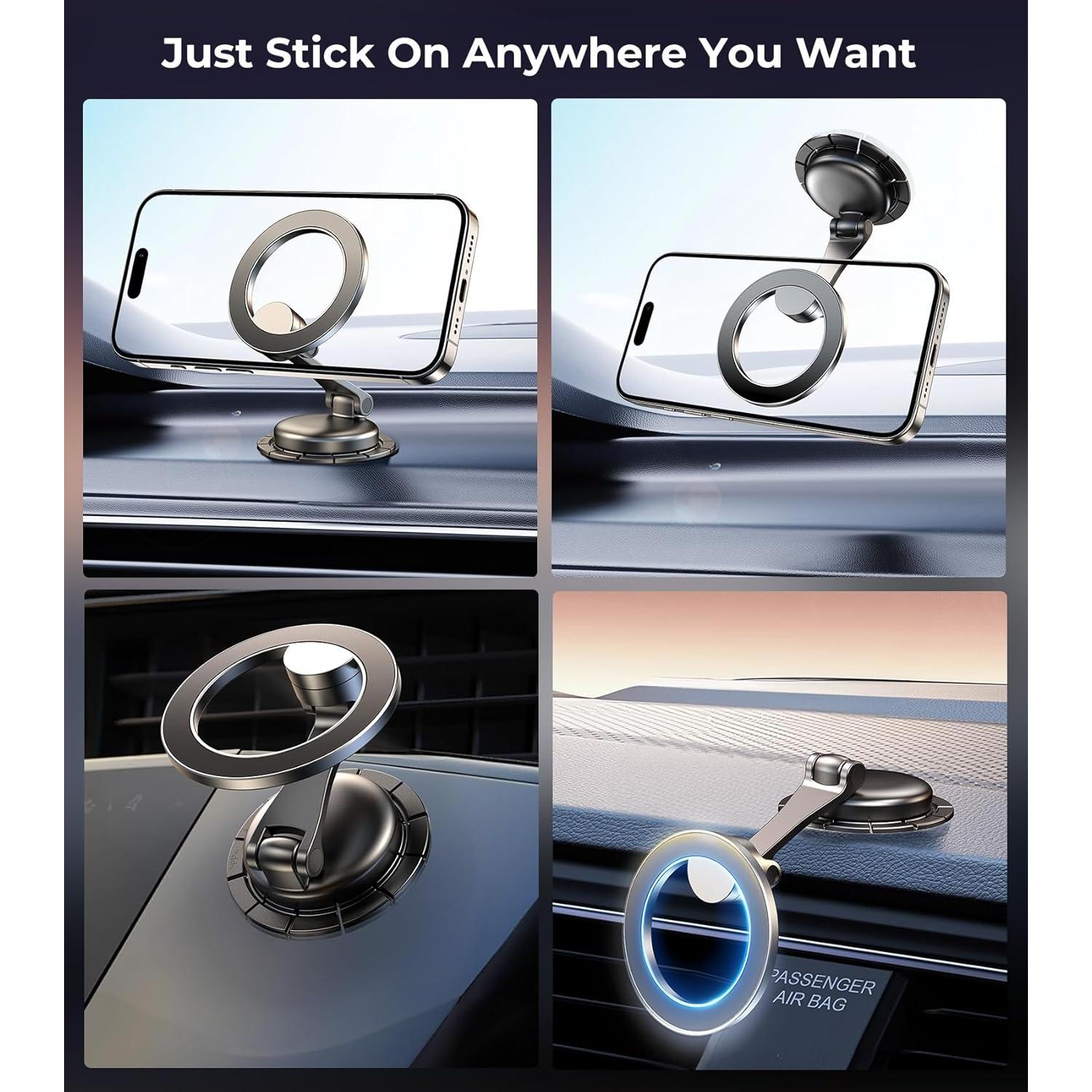 Soporte para teléfono de coche AREDAN, magnético, plegable, 360°