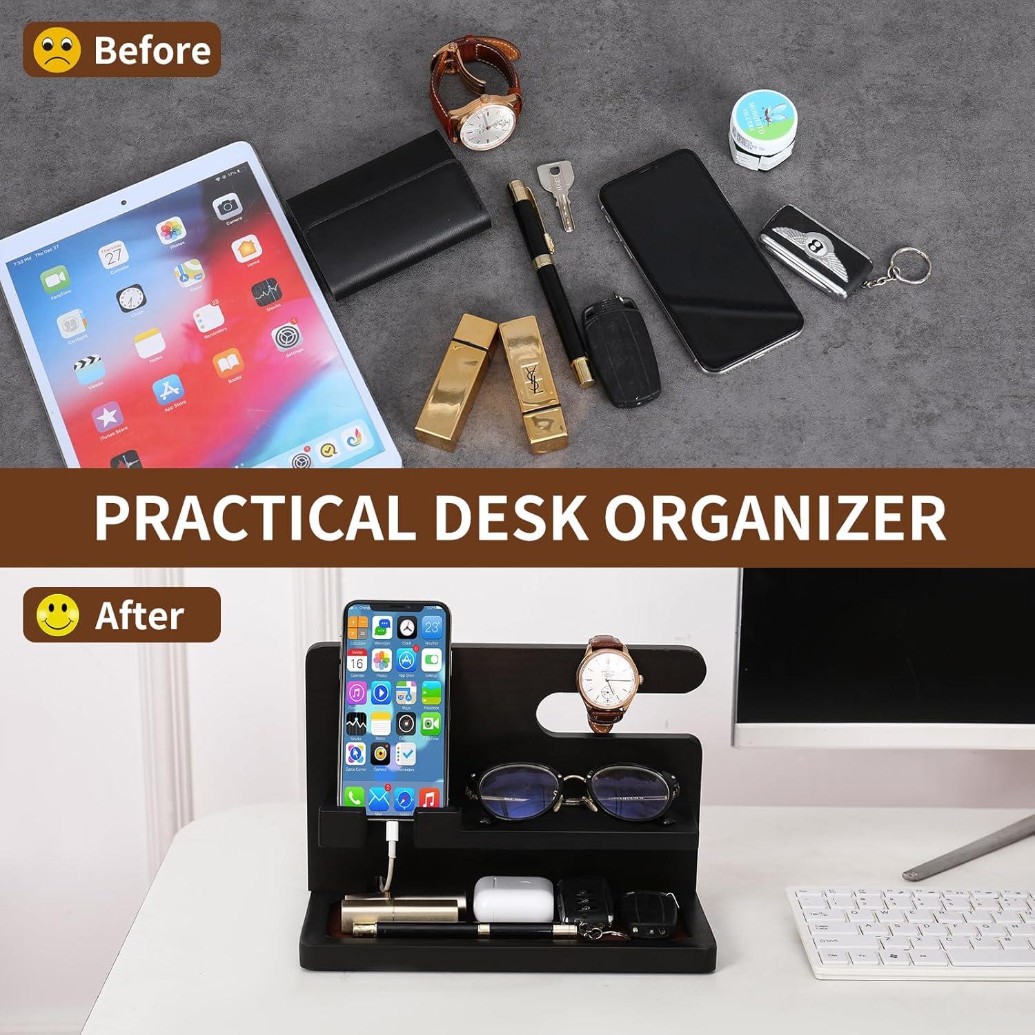 Estación de Acoplamiento de Madera YSangift para Teléfonos Negro