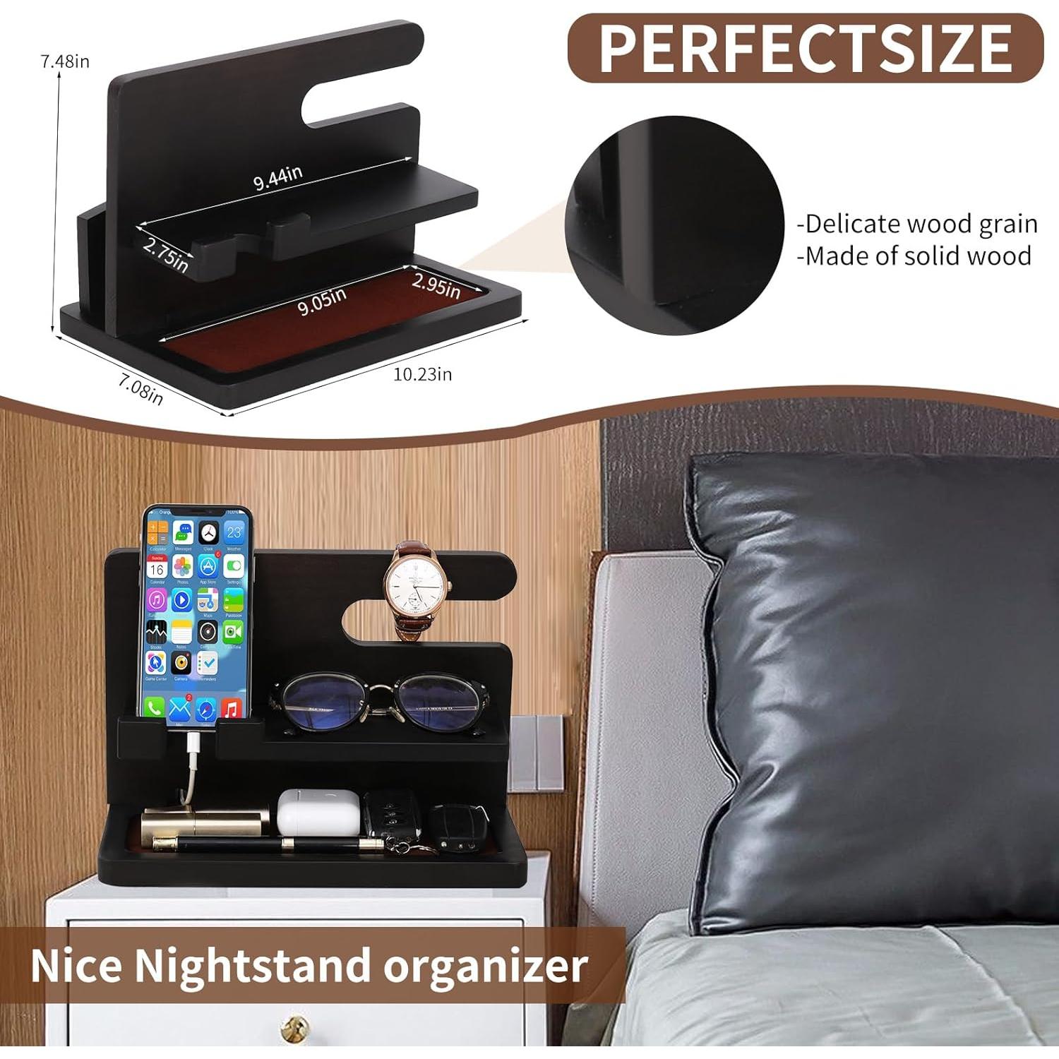 Estación de Acoplamiento de Madera YSangift para Teléfonos Negro