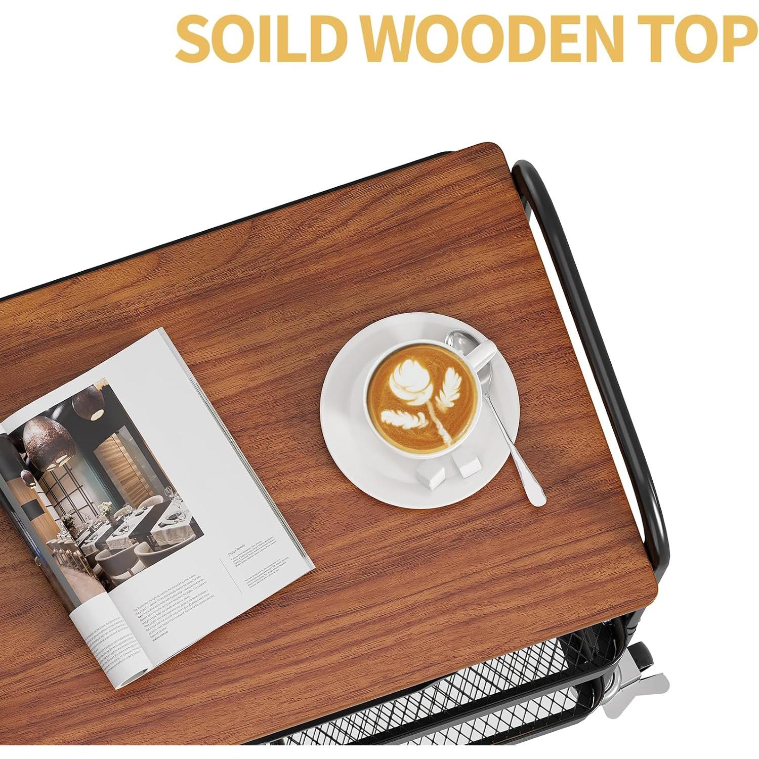 Carro de Utilidad Rodante TOOLF 3 Niveles con Cajón y Madera