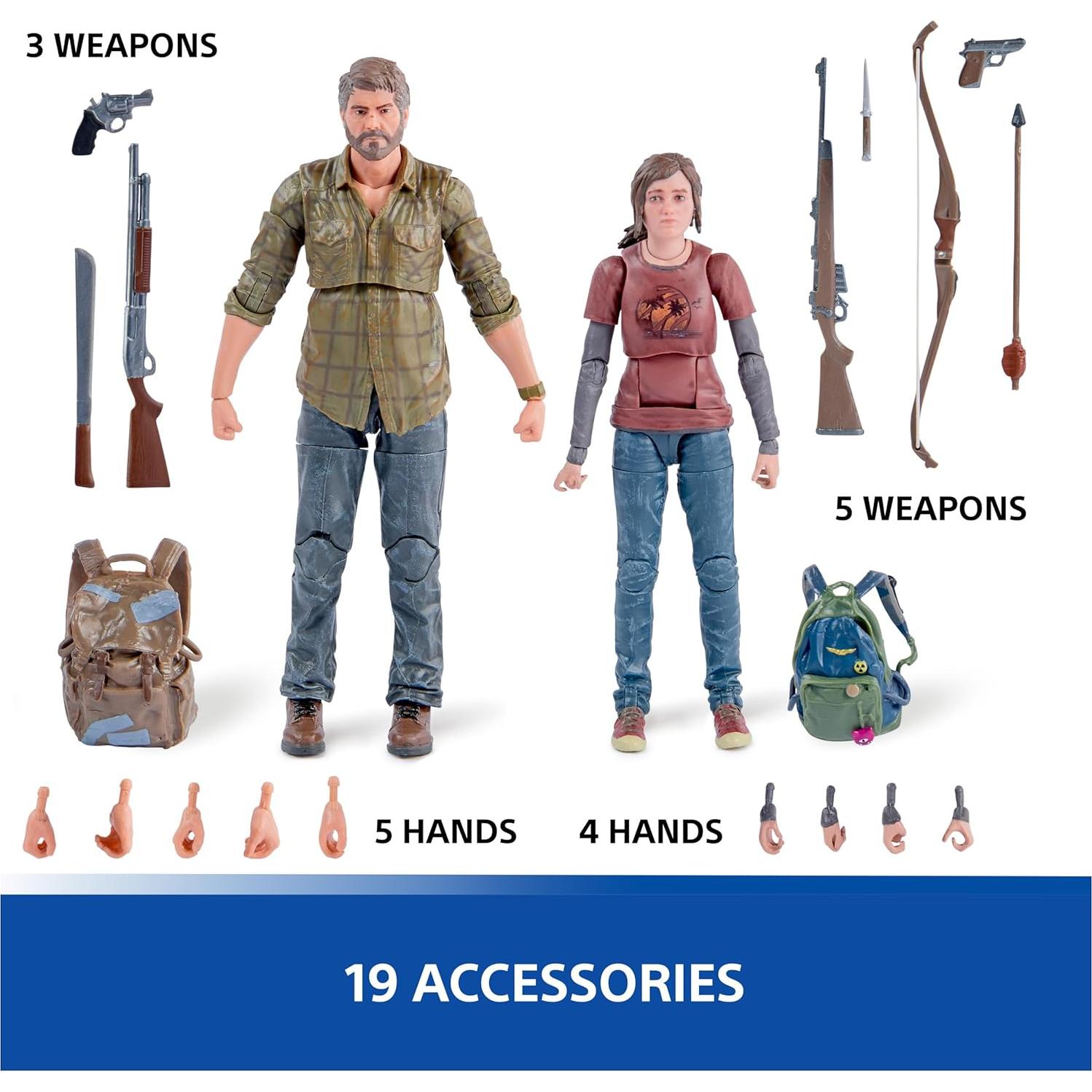Figuras de Acción 2-Pack Joel y Ellie PS5 - 19 Accesorios