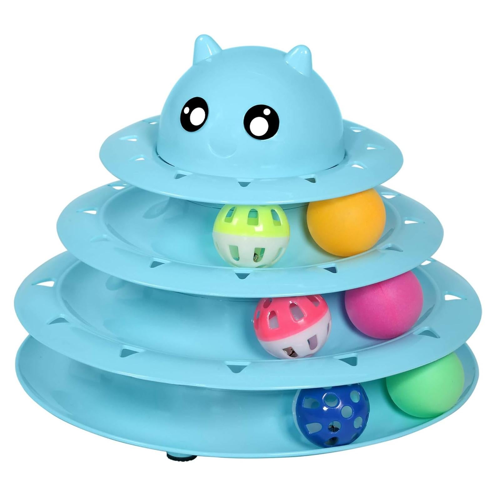 Juguete Interactivo para Gatos UPSKY 3 Niveles con Bolas Coloridas