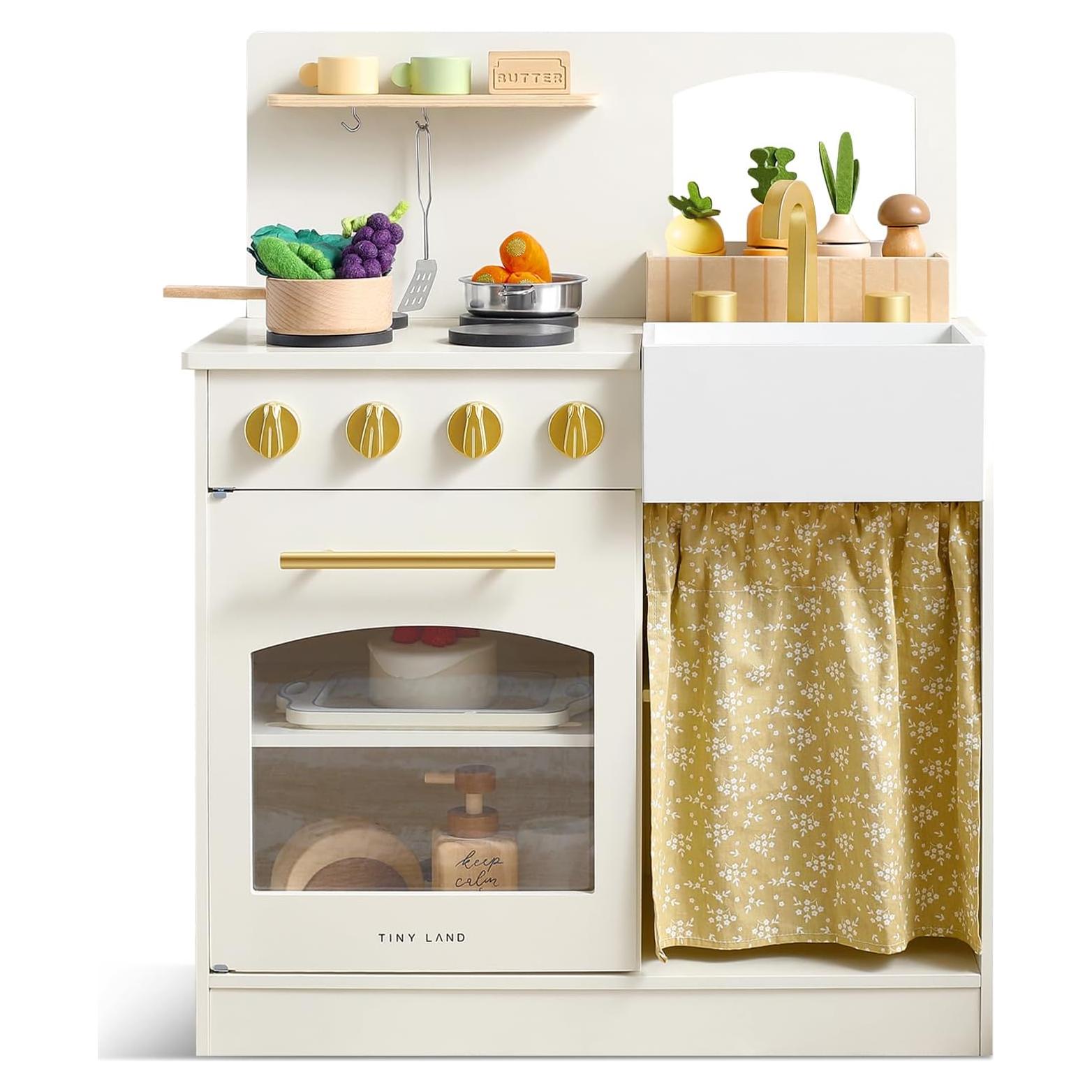 Cocina de Juguete Tiny Land para Niños con Accesorios - Madera