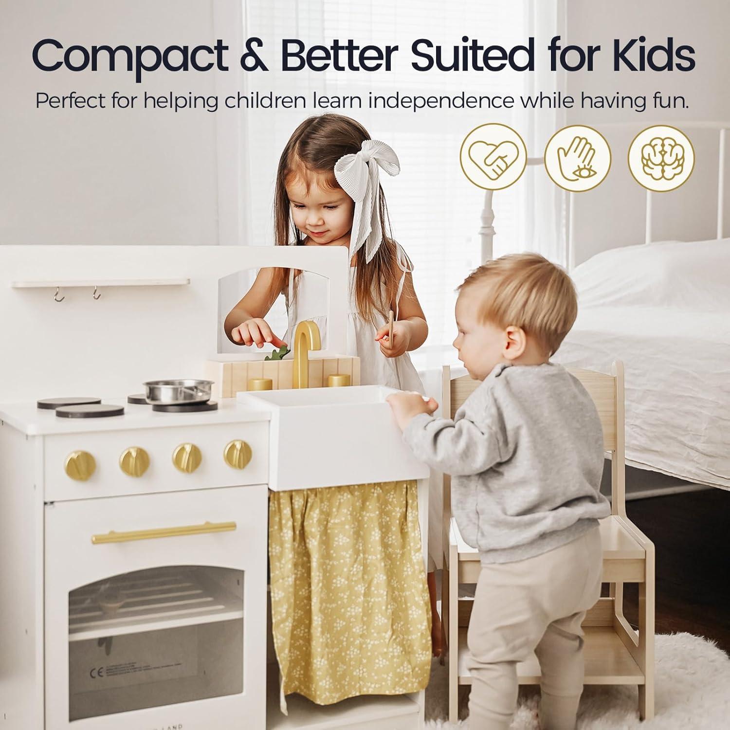 Cocina de Juguete Tiny Land para Niños con Accesorios - Madera