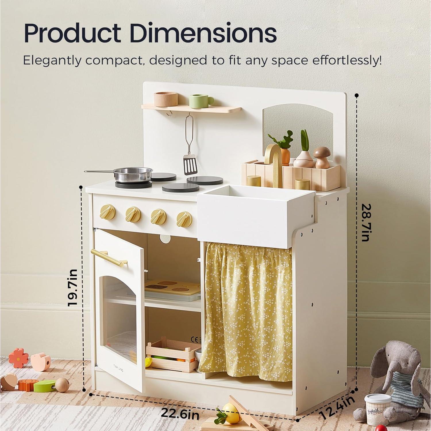 Cocina de Juguete Tiny Land para Niños con Accesorios - Madera