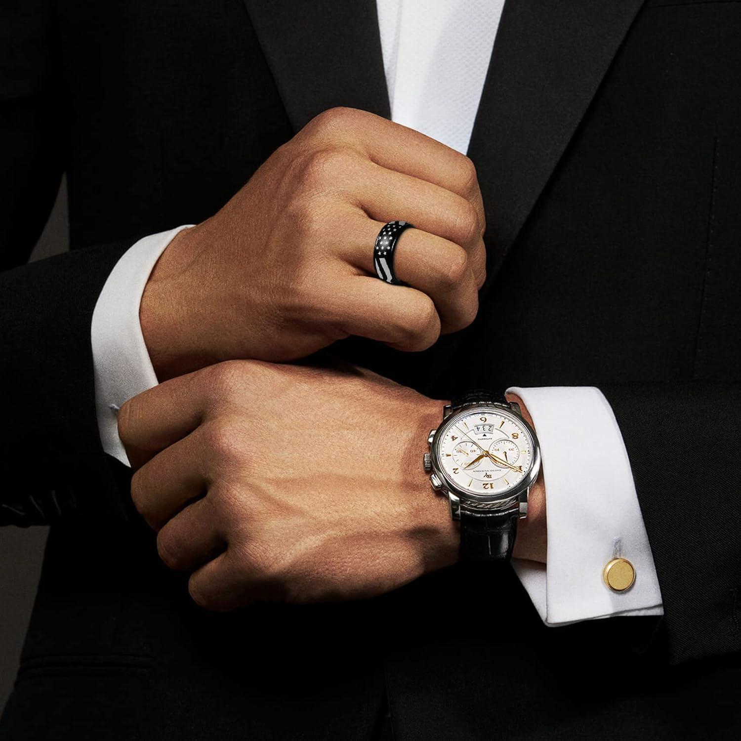 Anillo Giratorio LAOYOU de Acero Inoxidable 8mm para Ansiedad