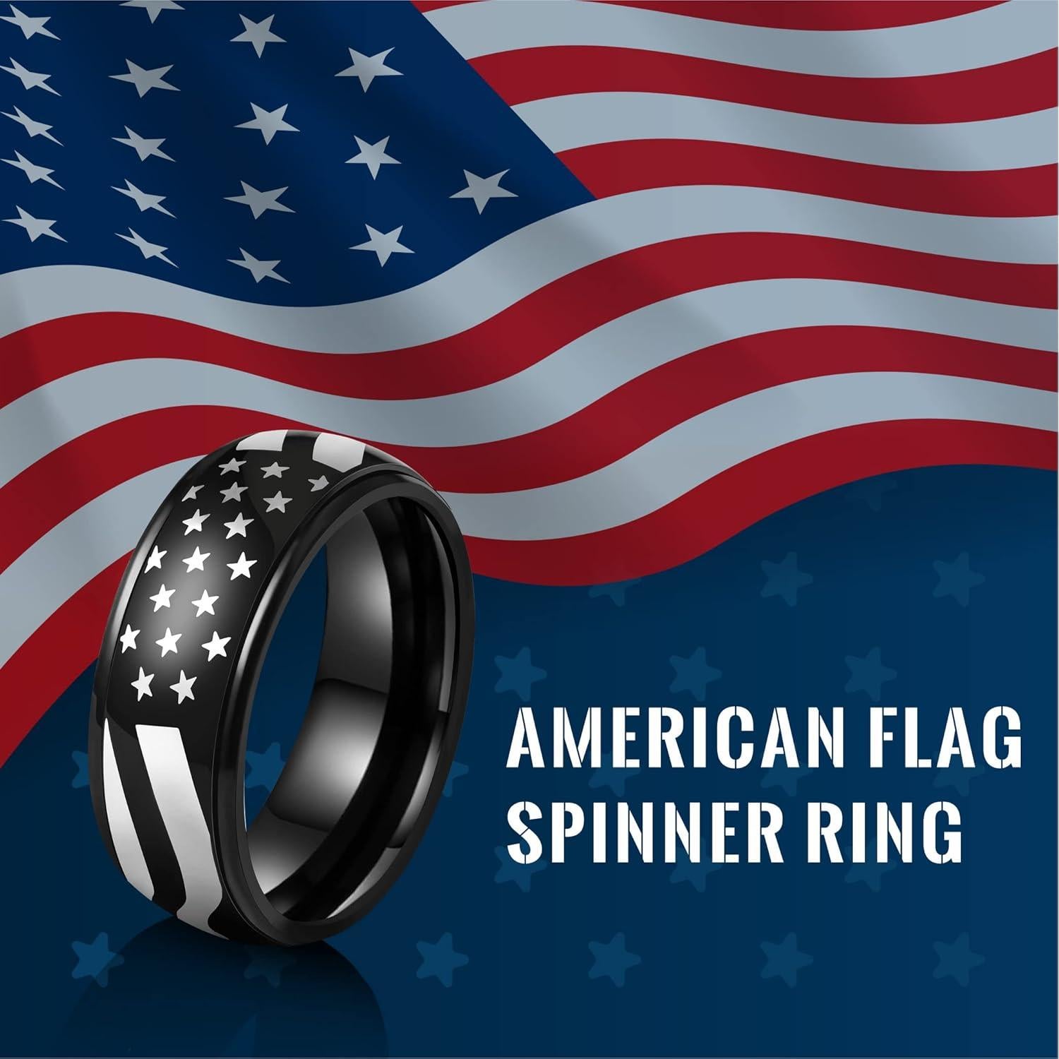 Anillo Giratorio LAOYOU de Acero Inoxidable 8mm para Ansiedad