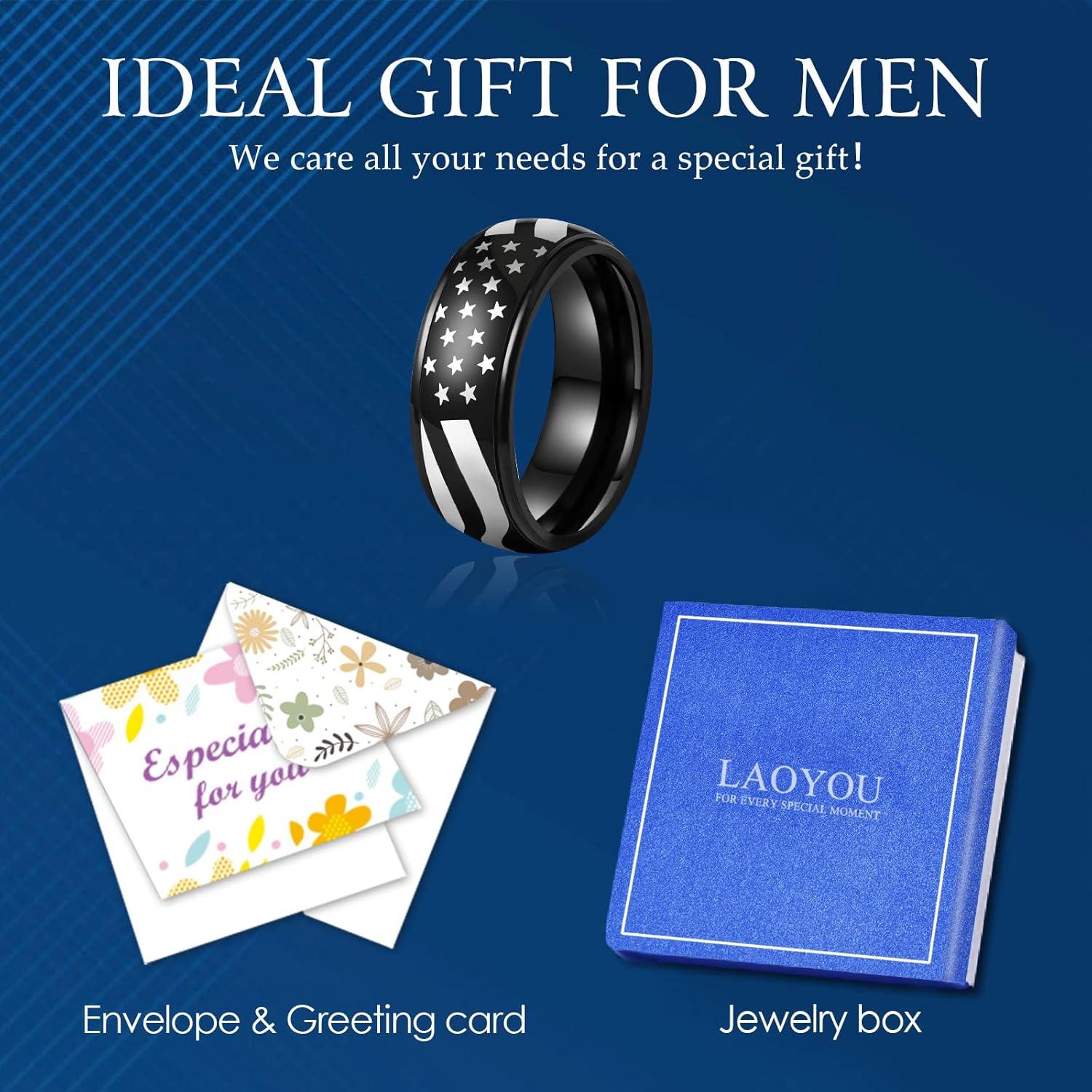 Anillo Giratorio LAOYOU de Acero Inoxidable 8mm para Ansiedad