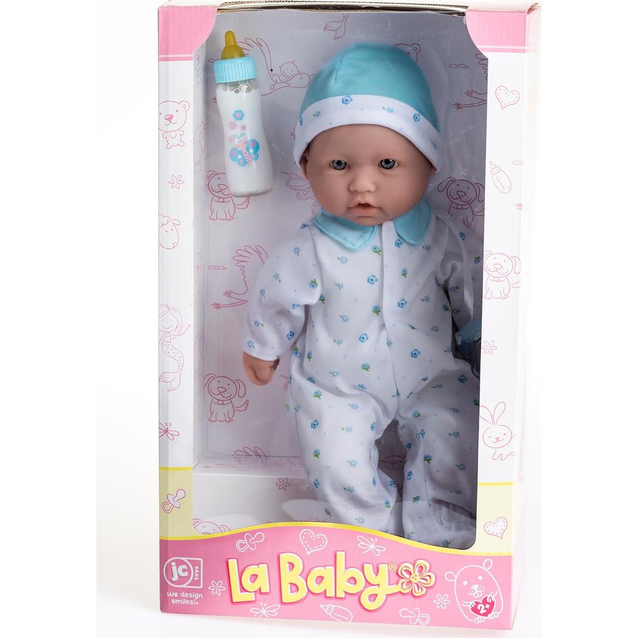 Muñeca Bebé Caucásica JC Toys 27.94 cm con Accesorios Azul