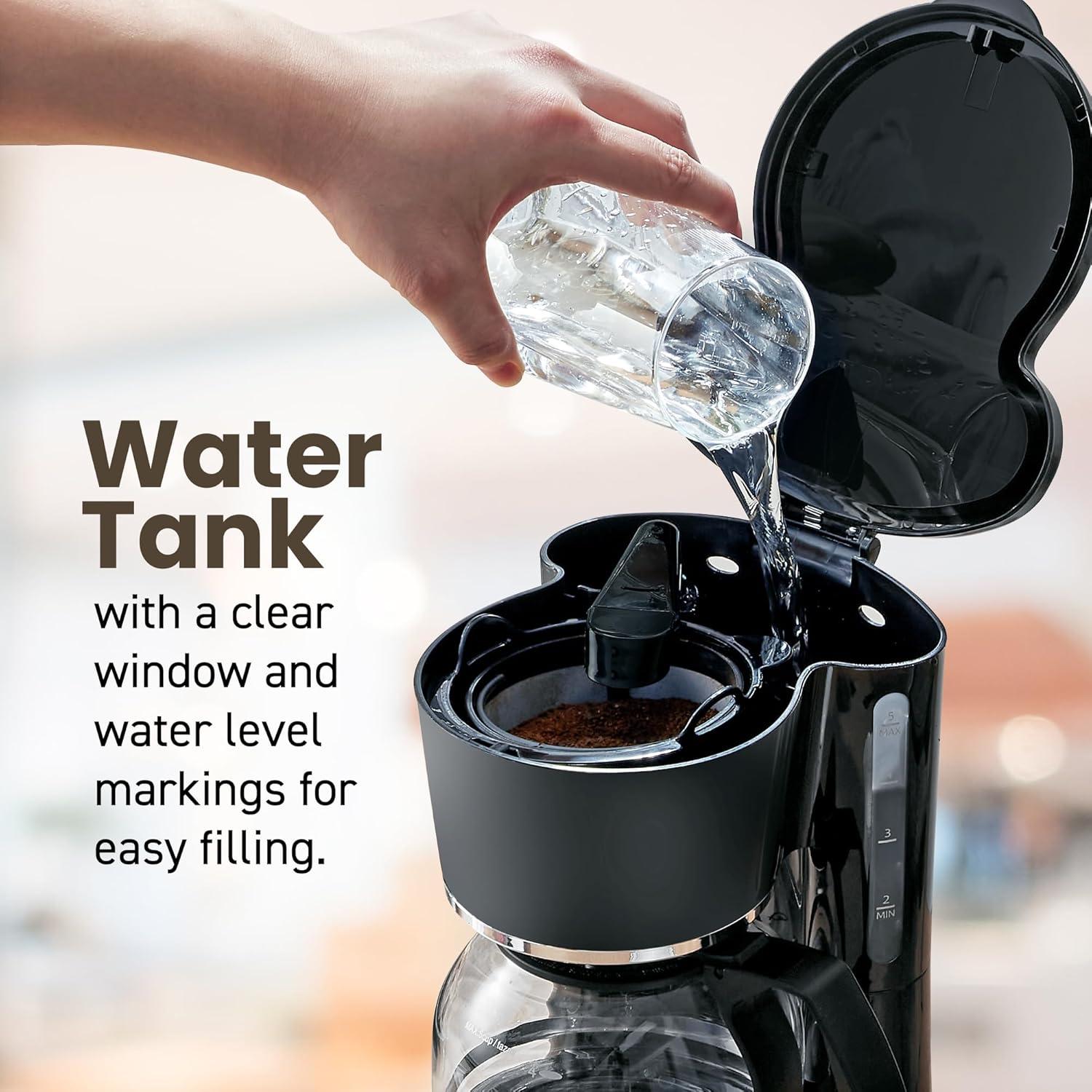 Cafetera Automática Elite Gourmet EHC-5055 5 Tazas Negra