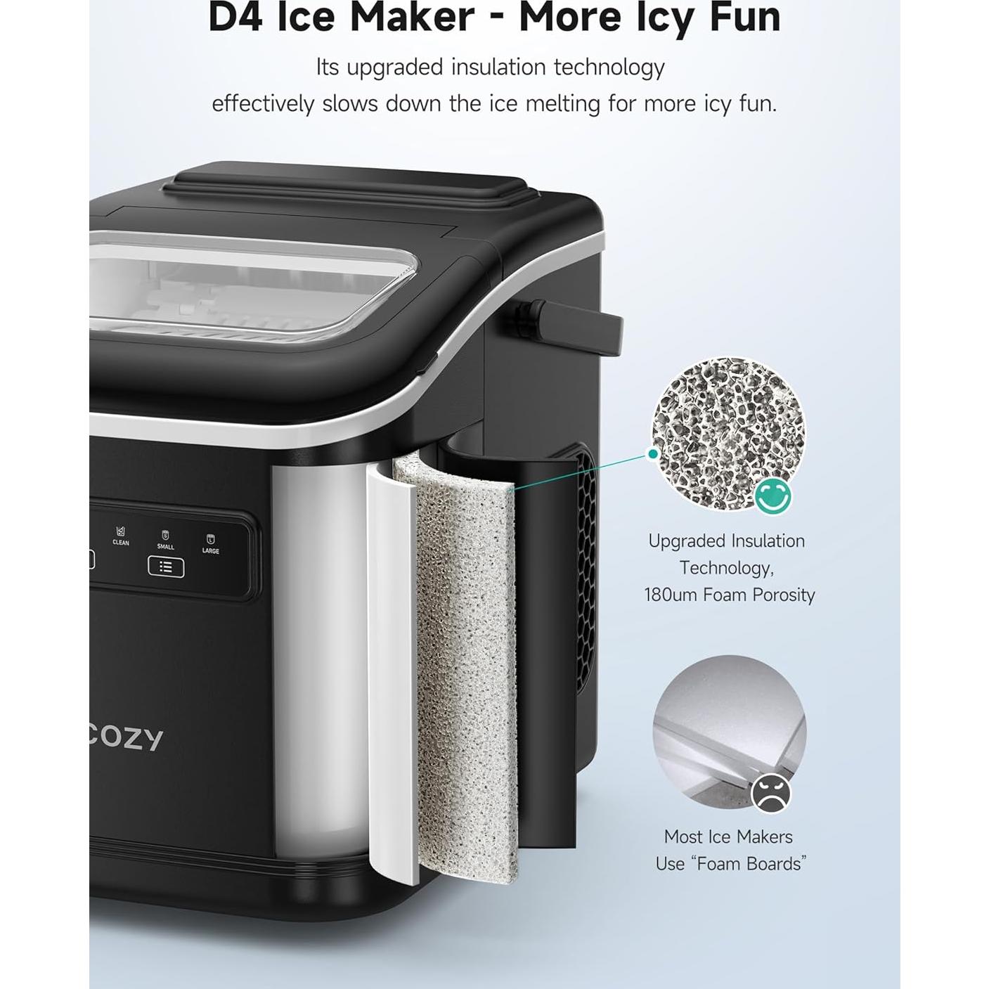 HiCOZY Máquina de Hielo Portátil 11.79 kg/día Autolimpieza