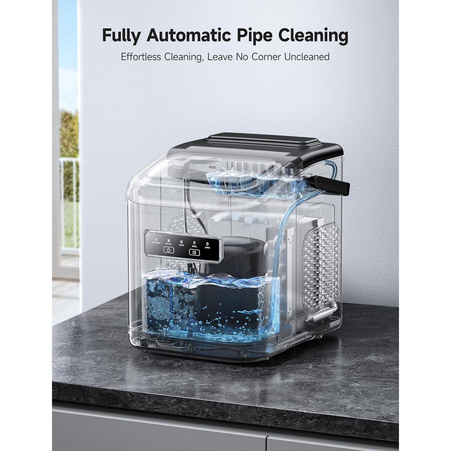 HiCOZY Máquina de Hielo Portátil 11.79 kg/día Autolimpieza