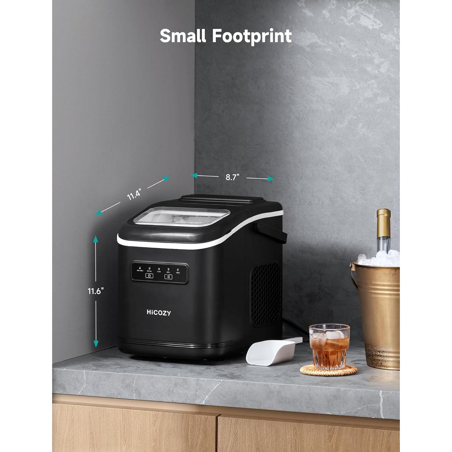 HiCOZY Máquina de Hielo Portátil 11.79 kg/día Autolimpieza