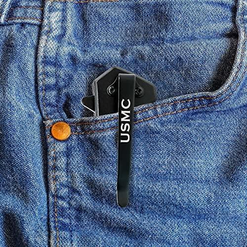 Cuchillo Plegable Táctico USMC Negro 8.89 cm Hoja