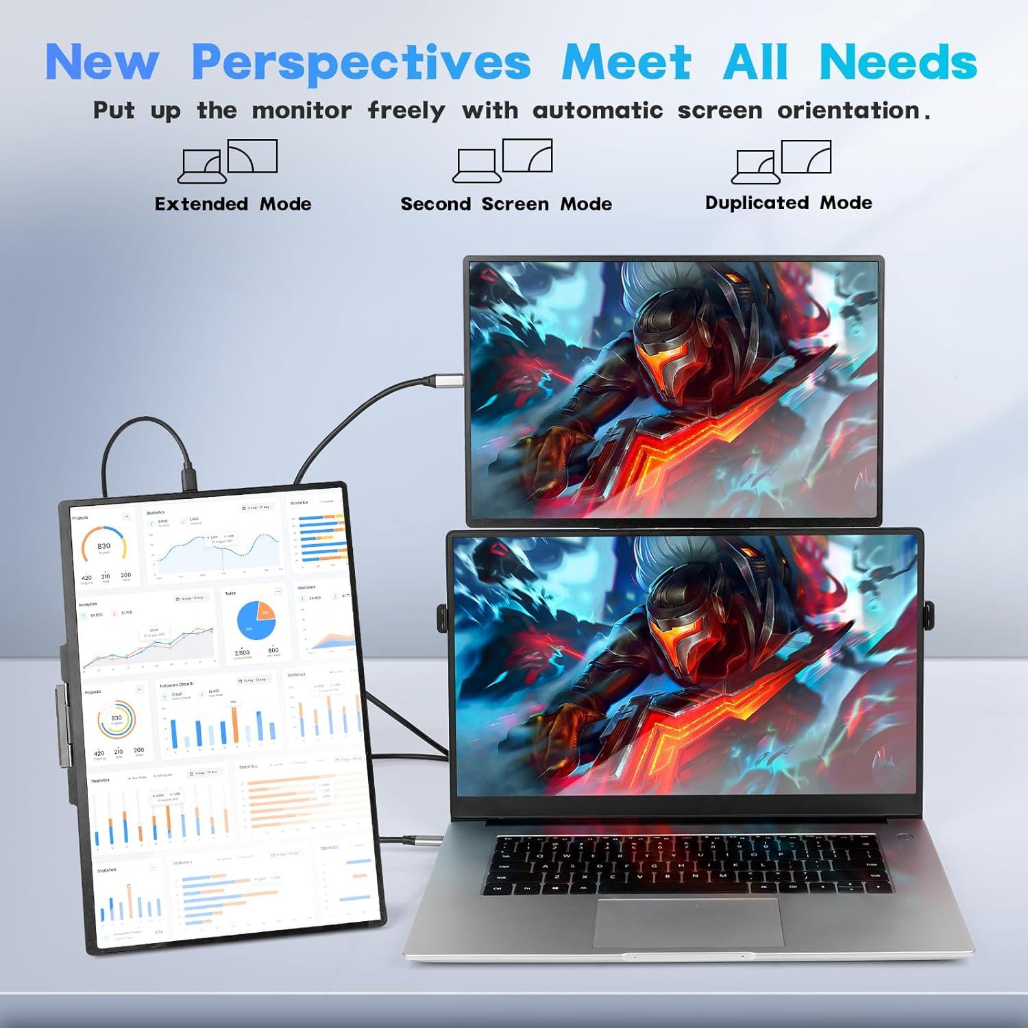 Monitor Portátil Jusnboir 14" FHD 1080P USB-C HDMI