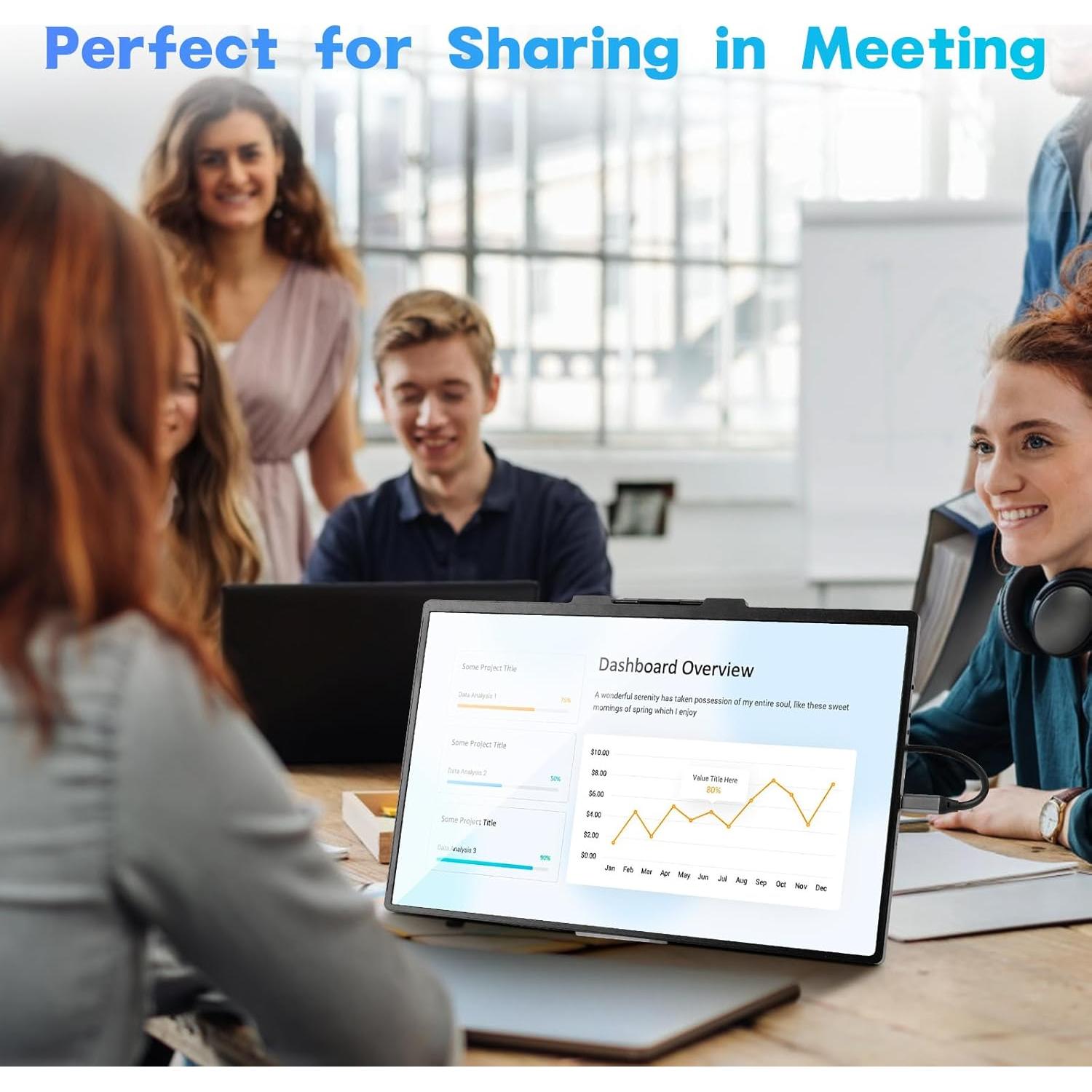 Monitor Portátil Jusnboir 14" FHD 1080P USB-C HDMI