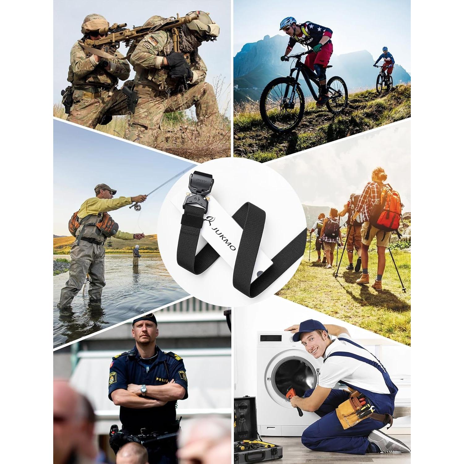 Cinturón Táctico JUKMO de Nylon 3.8 cm para Senderismo