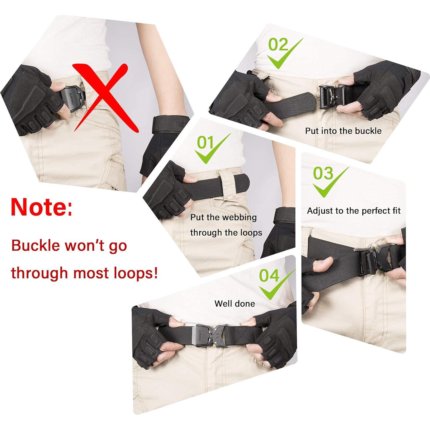 Cinturón Táctico JUKMO de Nylon 3.8 cm para Senderismo