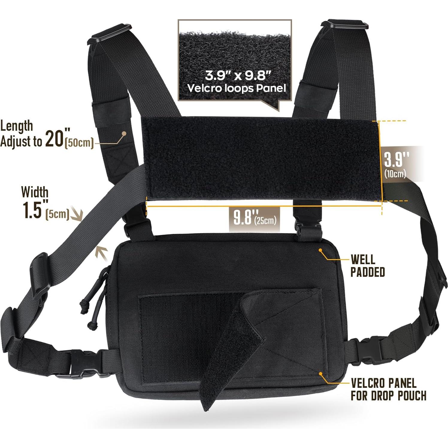 Bolsa de Pecho Táctica WYNEX Nylon 1000D Ajustable