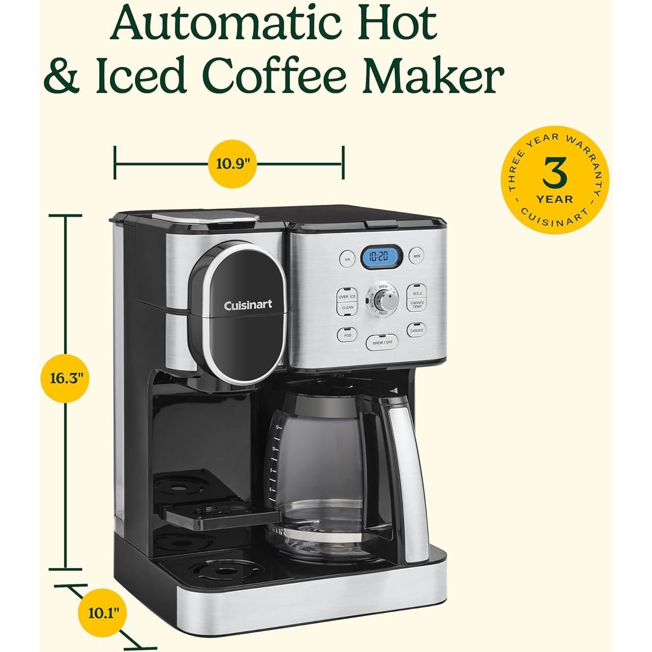 Cafetera Cuisinart SS-16, 12 Tazas, Acero Inoxidable